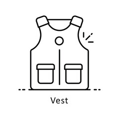 Vest vector outline icon style. Eps 10 File. 