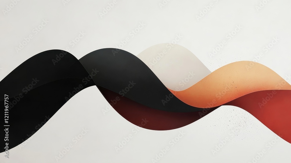 Poster vibrant and dynamic three-dimensional abstract wave forms with rich colors and textures
