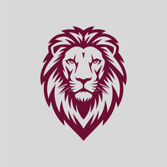 Lion head art silhouette vector illustration