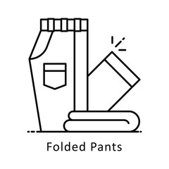 Folded Pants vector outline icon style. Eps 10 File. 