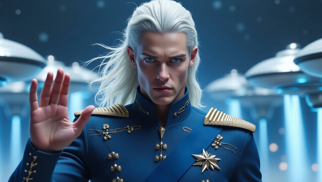 Ashtar, the pleiadian commander of the Silver Fleet, the military branch of the Galactic Federation of Light