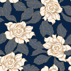 Beautiful pattern with flowers and leaf.Floral vector illustration.  