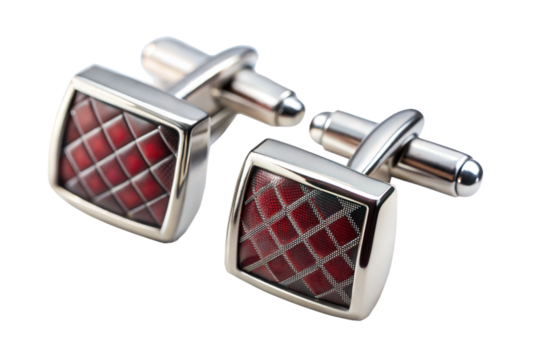 Red and Silver Cufflinks