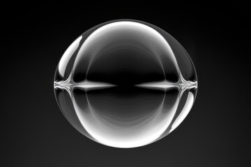 Abstract grayscale image of a smooth, reflective, orb-like object with a central, symmetrical crease.