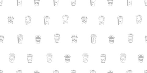 Coffee and Cafe pattern background. Vintage Coffee Doodle Pattern background. cafe pattern background. Cafe Themed Coffee Bean Pattern background.