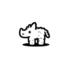 Cute Cartoon Rhino Illustration