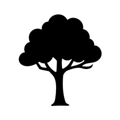 Black silhouette of a tree shape