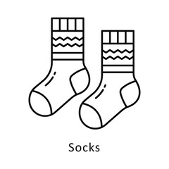 Socks vector outline icon style. Eps 10 File. 