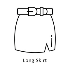 Long Skirt vector outline icon style. Eps 10 File. 