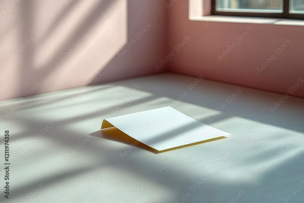 Poster a simple paper sitting on a table