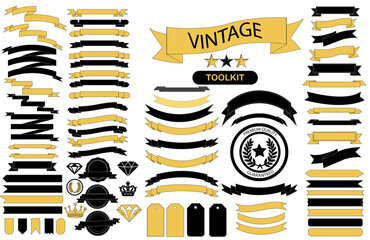 Obraz premium Classic Vintage-Inspired Banner Vector Logo Design