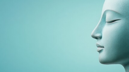 Creators Envision Empathy and Natural Expression in Art with a Serene Facial Sculpture Against a Soft Background