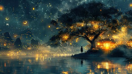 Flat design portrays bedtime stories that transport kids to magical illustrated worlds