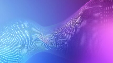 Abstract wave pattern with vibrant blue and purple gradient, featuring intricate dot structures that evoke depth and motion, ideal for digital art and modern design projects.