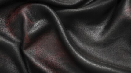 Fototapeta premium Luxurious black leather texture with subtle red accents