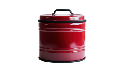 A vibrant red kitchen canister adding charm to a cozy home setting