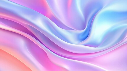 Fototapeta premium Soft and Dreamy Abstract Background of Fluid Silk Fabric in Pastel Hues of Pink and Blue, Perfect for Elegant Textures, Visual Arts, and Creative Projects