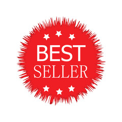 Best seller label vector, red stickers, stamp, EPS File 