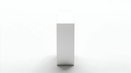 Blank white cube product display on white background