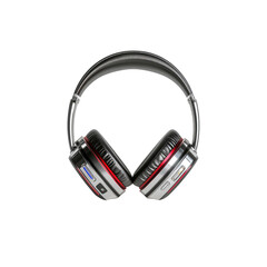 Sleek Over-Ear Headphones with Red Accents - Modern Audio Technology
