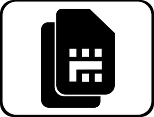 Sim card icon. Linear icons of sim cards. Simple icons of sim cards of mobile phones.Communications symbol logo illustration,icon symbol.Mobile Cellular Phone Sim Card Chip Isolated on Background.