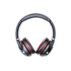Stylish Black and Red Wireless Headphones on White Background
