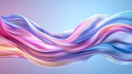 Fototapeta premium Colorful Wave of Soft Textures Flowing Gracefully Against a Modern Gradient Background in Pastel Hues, Symbolizing Fluidity and Elegance in Digital Art Design