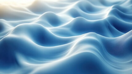 Obraz premium Abstract Blue Wave Background Smooth Serene Undulating 3D Render