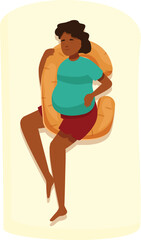 Pregnant woman enjoying a comfortable sleep with a pregnancy pillow, promoting relaxation and well being during pregnancy