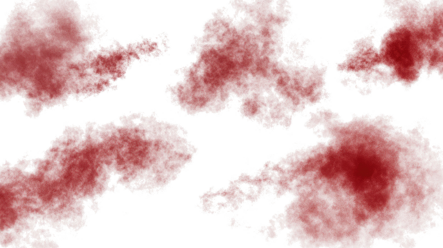 Cloud of Transparent Maroon Red Smoke Isolated on White Generative AI