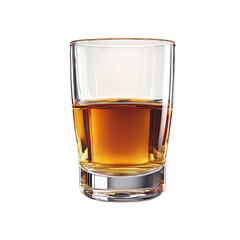 Elegant Glass of Whiskey on a Clean Surface Isolated on transparent background