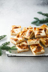Gingerbread cheesecake bars with lemon