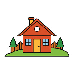 Cute Cartoon House Illustration