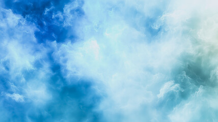 Obraz premium Celestial Canvas: An abstract, ethereal sky painted with a symphony of blue and white clouds, evokes a sense of tranquility and limitless possibility. The soft.