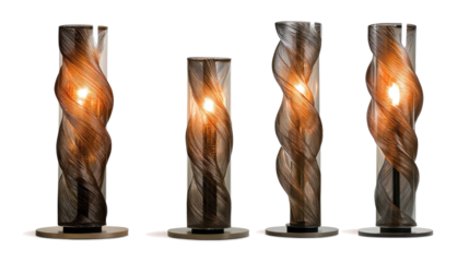 Modern Decorative Floor Lamps Collection Set on White Generative AI
