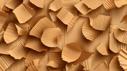 Obraz premium Seamless corrugated board pattern with textured layers in warm tones