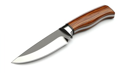 Fototapeta premium Minimalist Sleek Kitchen Knife on White Background