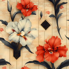 A seamless pattern designed in an Eastern style, Seamless design allows for a perfectly continuous pattern with no visible seams.