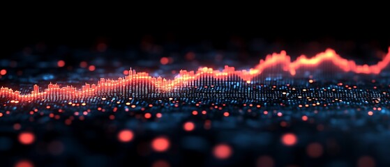 Abstract glowing digital wave data visualization.