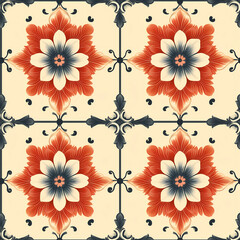 A seamless pattern designed in an Eastern style, Seamless design allows for a perfectly continuous pattern with no visible seams.