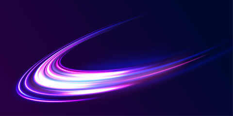 Particle motion effect. Magic of moving fast lines. Png special effect, speed line. Laser beams, horizontal light rays. Glowing flare spark and flash lights, luminous trail. 