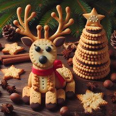 Biscuits deer, Deer made by biscuits and cookies