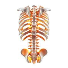 Fototapeta premium Anatomical Human Skeleton Model for Educational Use Isolated on transparent background