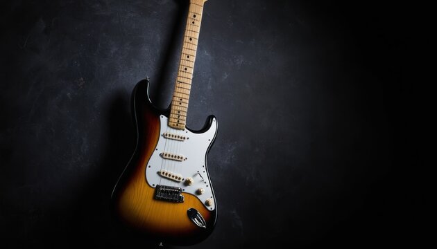 Close-up of an electric stratocaster guitar