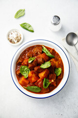 Beef goulash with pumpkin