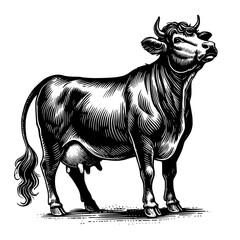 illustration of a cow, silhouette of a cow 
