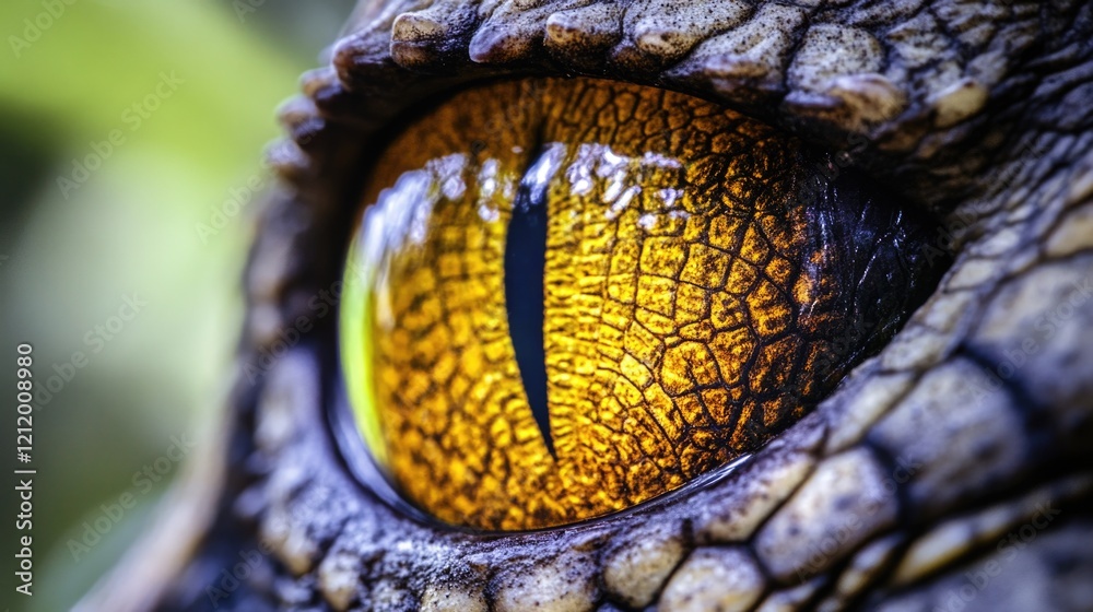 Poster a close-up view of a lizard's eye with intricate details