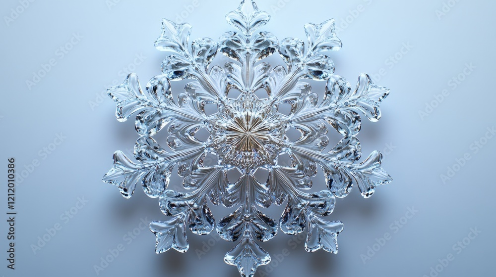 Poster a detailed shot of a delicate snowflake patterned on a wall, perfect for winter-themed designs and i