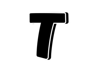 T capital letter on transparent background