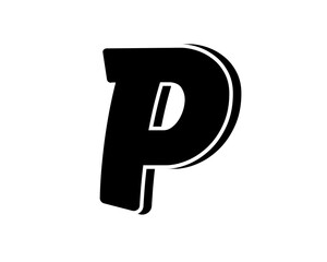 P capital letter on transparent background 